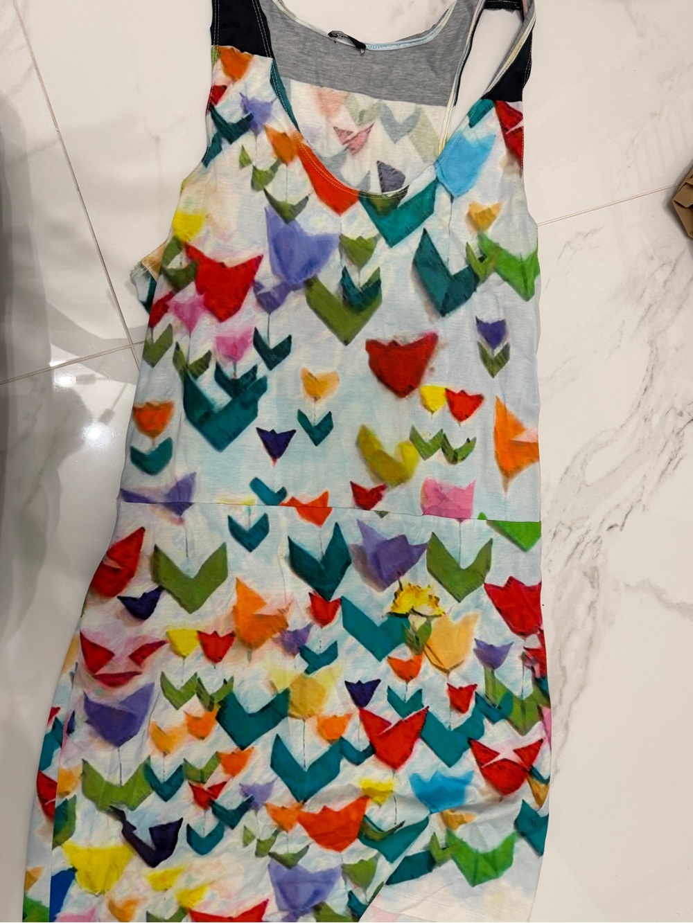 Jil Sander Multicolor Abstract chevron Mini Dress in Red, Blue, Green